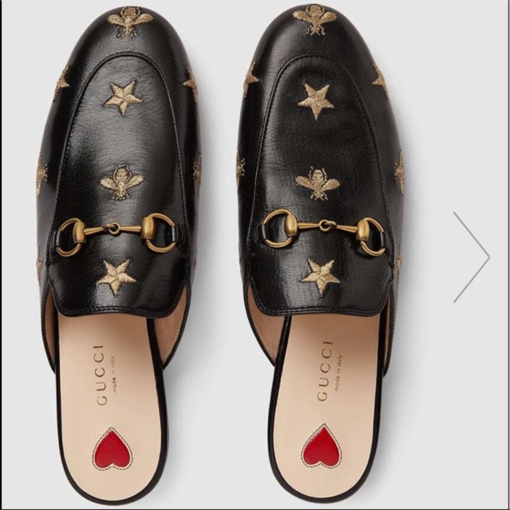 Gucci Princetown embroidered 🐝 loafers SZ  38.5